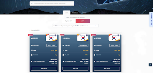 SIM du lịch Hàn Quốc tại Way2go